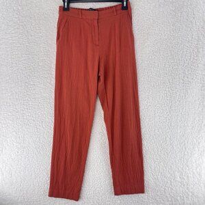 & Other Stories Orange Cropped Pants Womens Mid-Rise 100% Cotton Casual Size 2‎